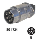 Kärupistik / 7 pin / Alumiinium / 1724